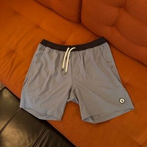 Vuori Light Blue Men's Athletic Shorts with Drawstring